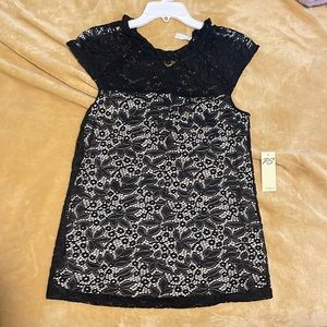 PER SEPTION BLACK LACE TOP